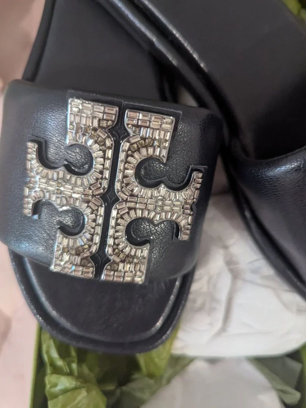 Tory Burch Double T Deco Sport Slide Navy